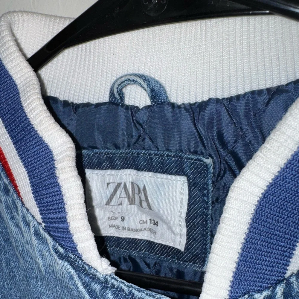 Zara Kids Unisex Denim Varsity Jacket